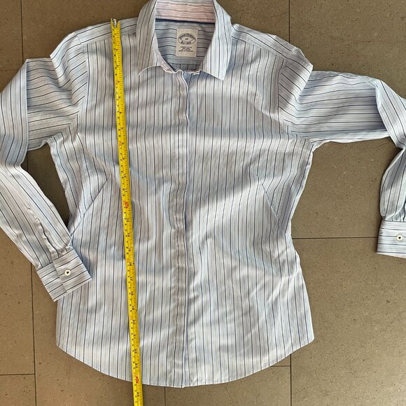 Brooks Brothers Blue & White Striped 100% cotton Shirt-Size 2P Petite - Picture 7 of 7